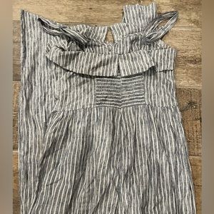 Light blue and white striped jumpsuit